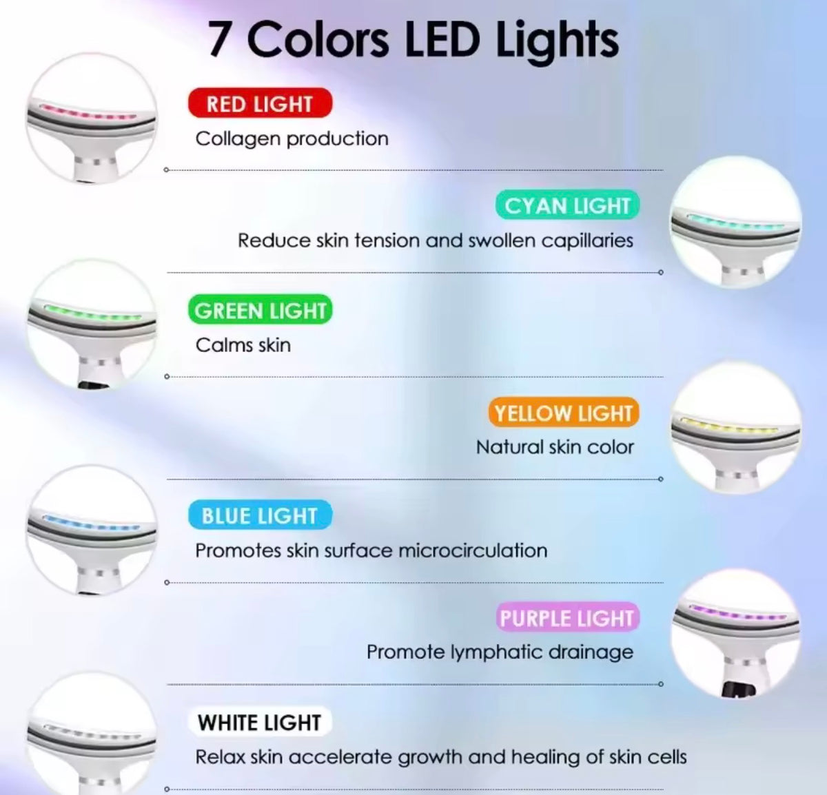 Home Use LED Face Neck Massager 7 Colors Light Face Lifting Anti Wrinkle Beauty Instrument