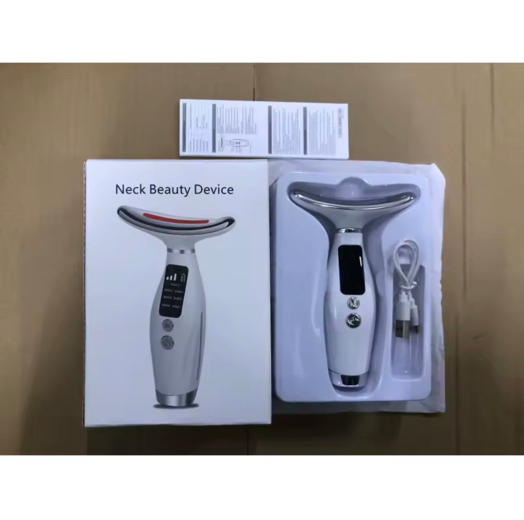 Home Use LED Face Neck Massager 7 Colors Light Face Lifting Anti Wrinkle Beauty Instrument