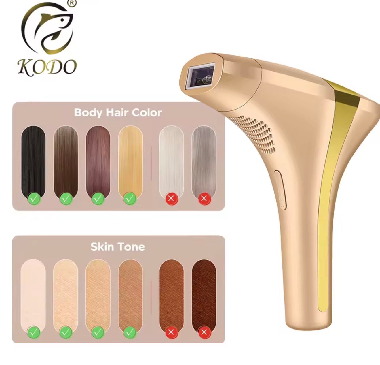 KODO 2026 High-end Customization Ice Laser Hair Removal Laser Epilator Permanent IPL Painless Photoepilator 4 in 1 Face and Body