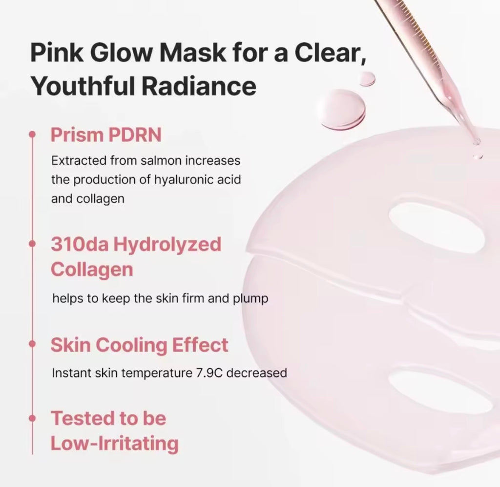 Medicube PDRN Pink Collagen Gel Mask, 2‑Pack 8 Sheets Total, Original Korean Skincare, Hydrating Firming Anti‑Age Brightening Face Mask