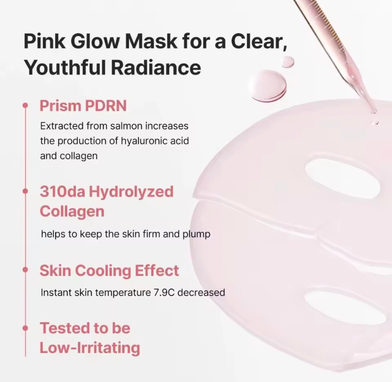 Medicube PDRN Pink Collagen Gel Mask, 2‑Pack 8 Sheets Total, Original Korean Skincare, Hydrating Firming Anti‑Age Brightening Face Mask